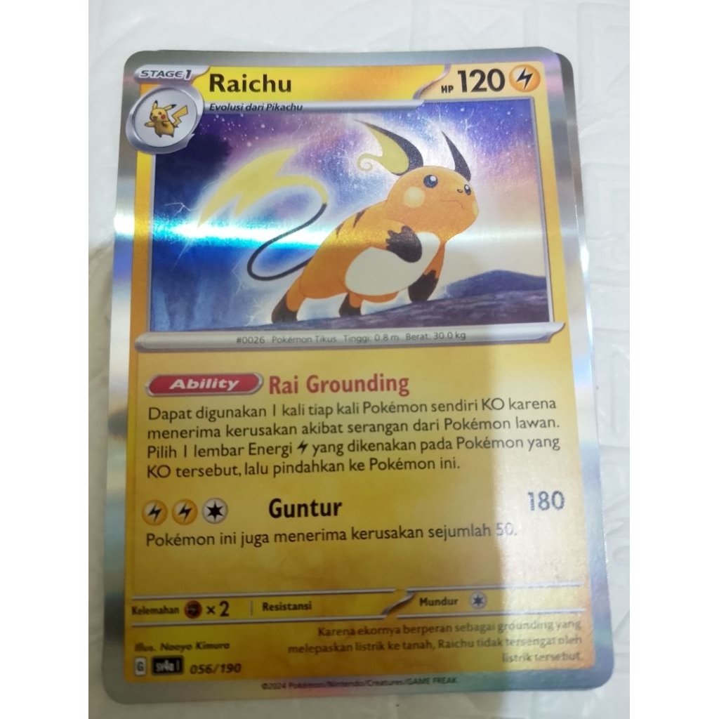 Pokemon TCG RAICHU holo ind