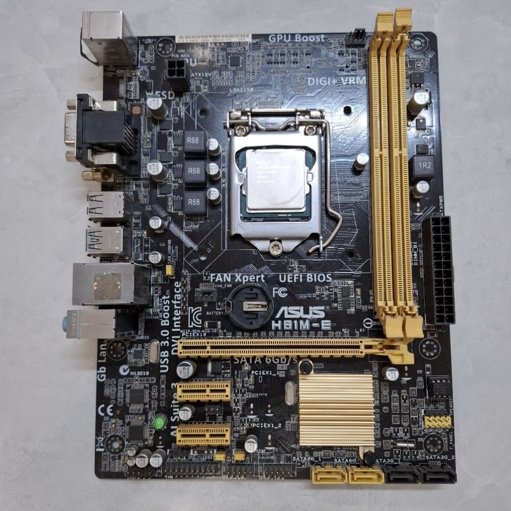 Motherboard Asus H81M-E H81 bekas dan i3 4150 bekas