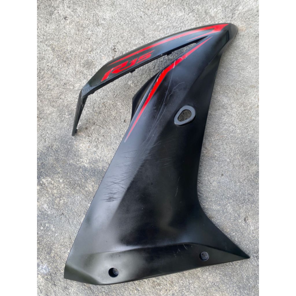 Body Sayap Tebeng Fairing Depan KANAN SAJA Hitam YAMAHA R15 V3 Second ORI Copotan Motor
