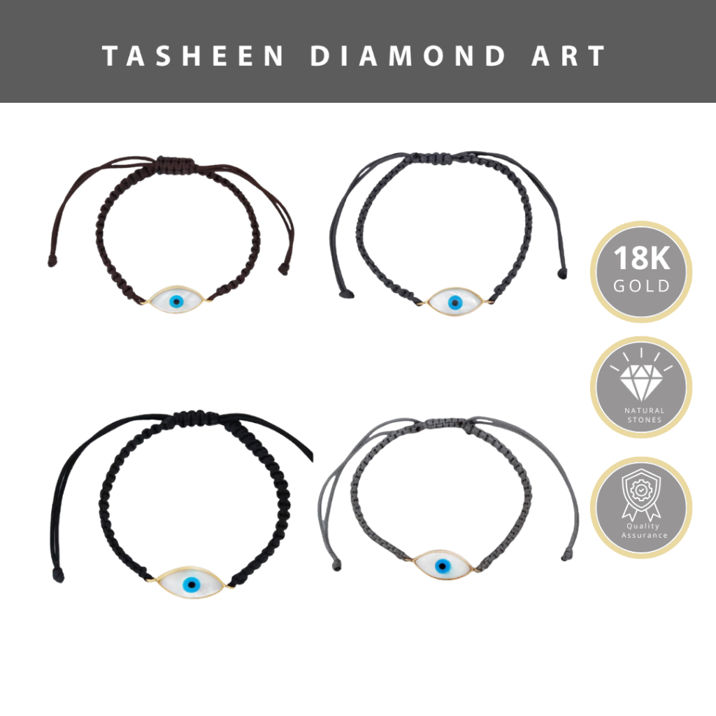 TDA Gelang Tali Emas Asli Evil Eye Perisai Free Size | Gelang Pria Wanita Kado Ulang Tahun