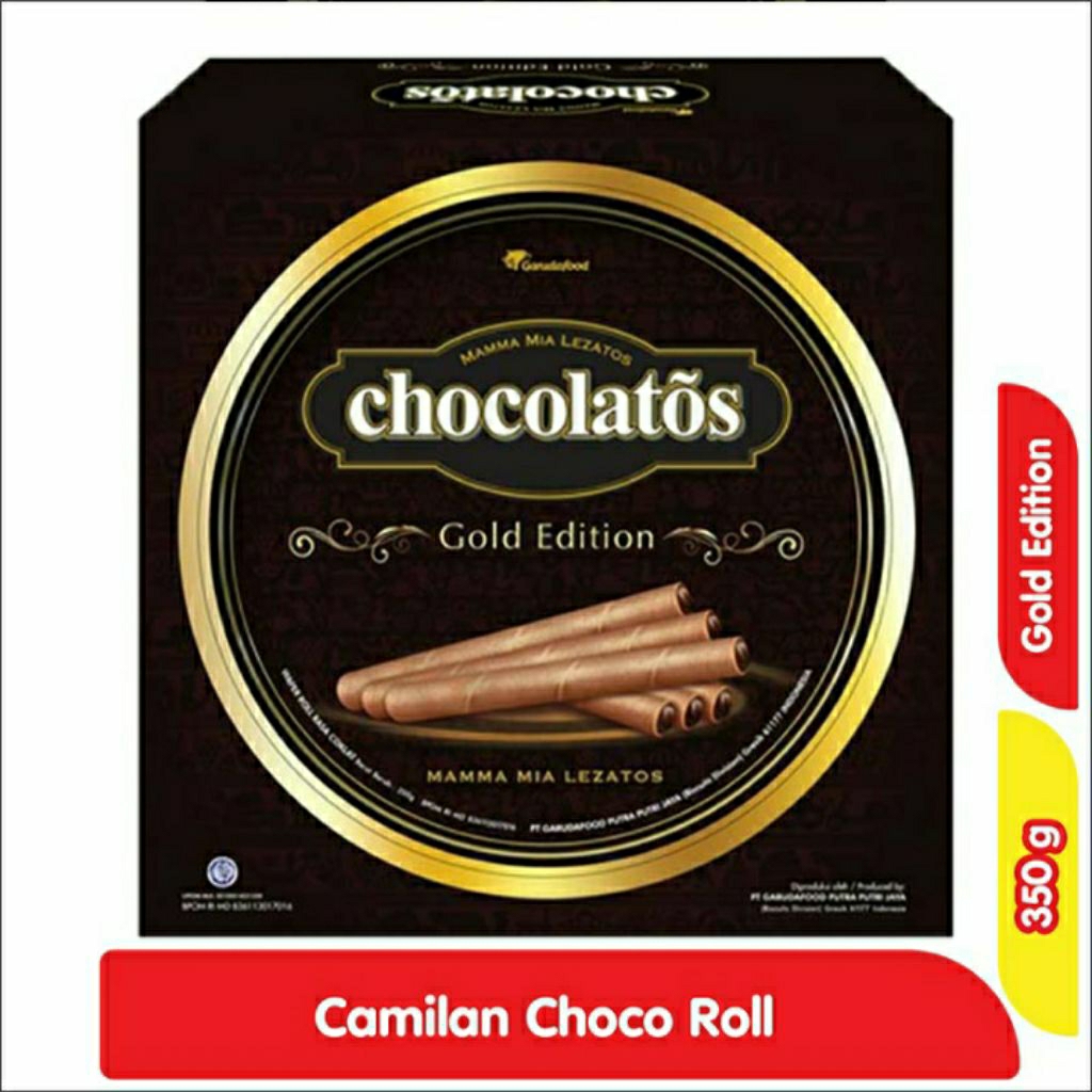Gery Chocolatos Gold Edition Wafer Roll Kaleng 350 g