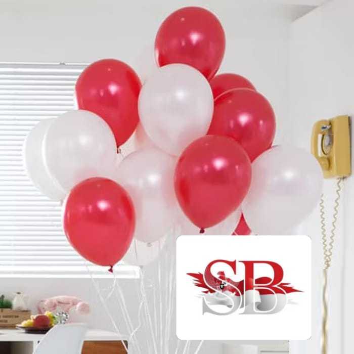isi 50 balon metalik merah putih / balon lomba / Balon metalik balon karnapal HUT RI / balon metalik