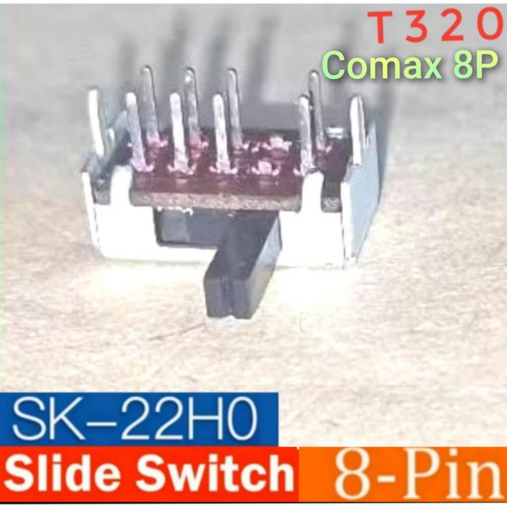 Saklar Geser Mini 8 Pin Original Comax Toggle Switch Slide SK-22H07VG6T SK-22H07 - JPN