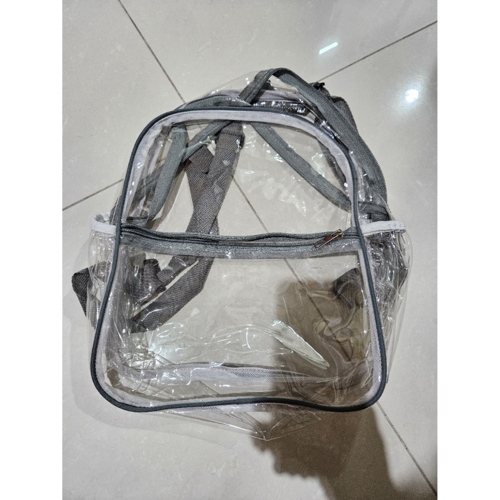 PRELOVED SECOND TAS RANSEL MIKA TRANSPARANT ANAK BAYI BACKPACK BAG KIDS TRANSPARENT PLASTIC CLEAR PV