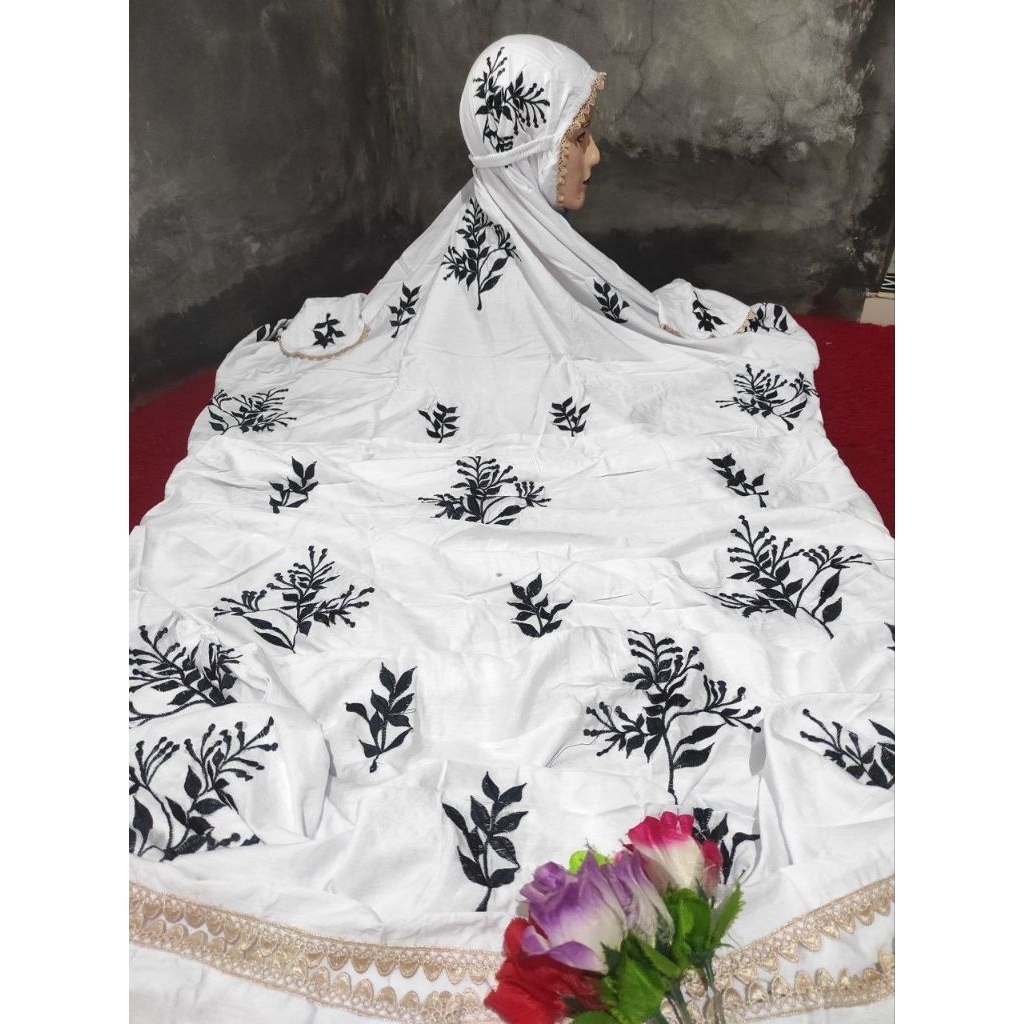 MUKENA LAJURAN DEWASA RAYON BORDIR