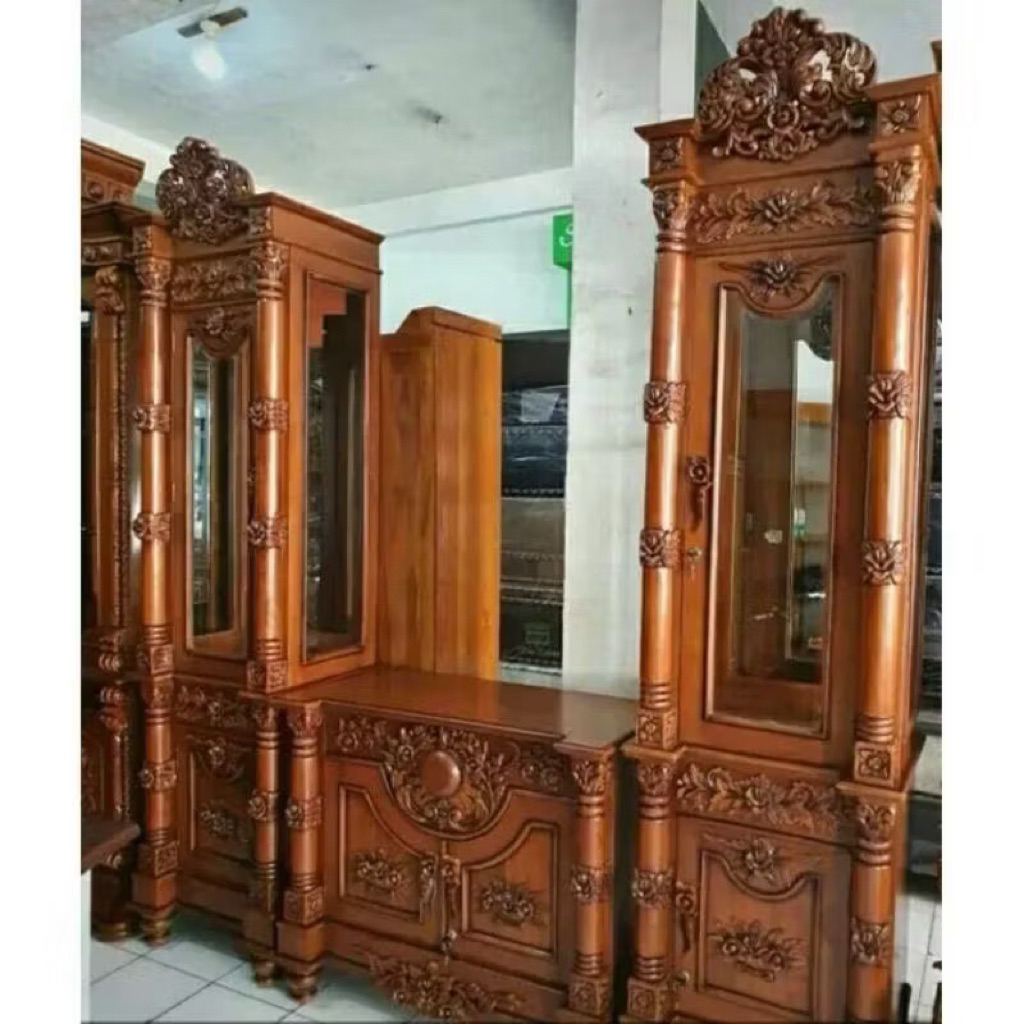 Bufet Pisah bulan kayu jati / Meja tv jati mewah