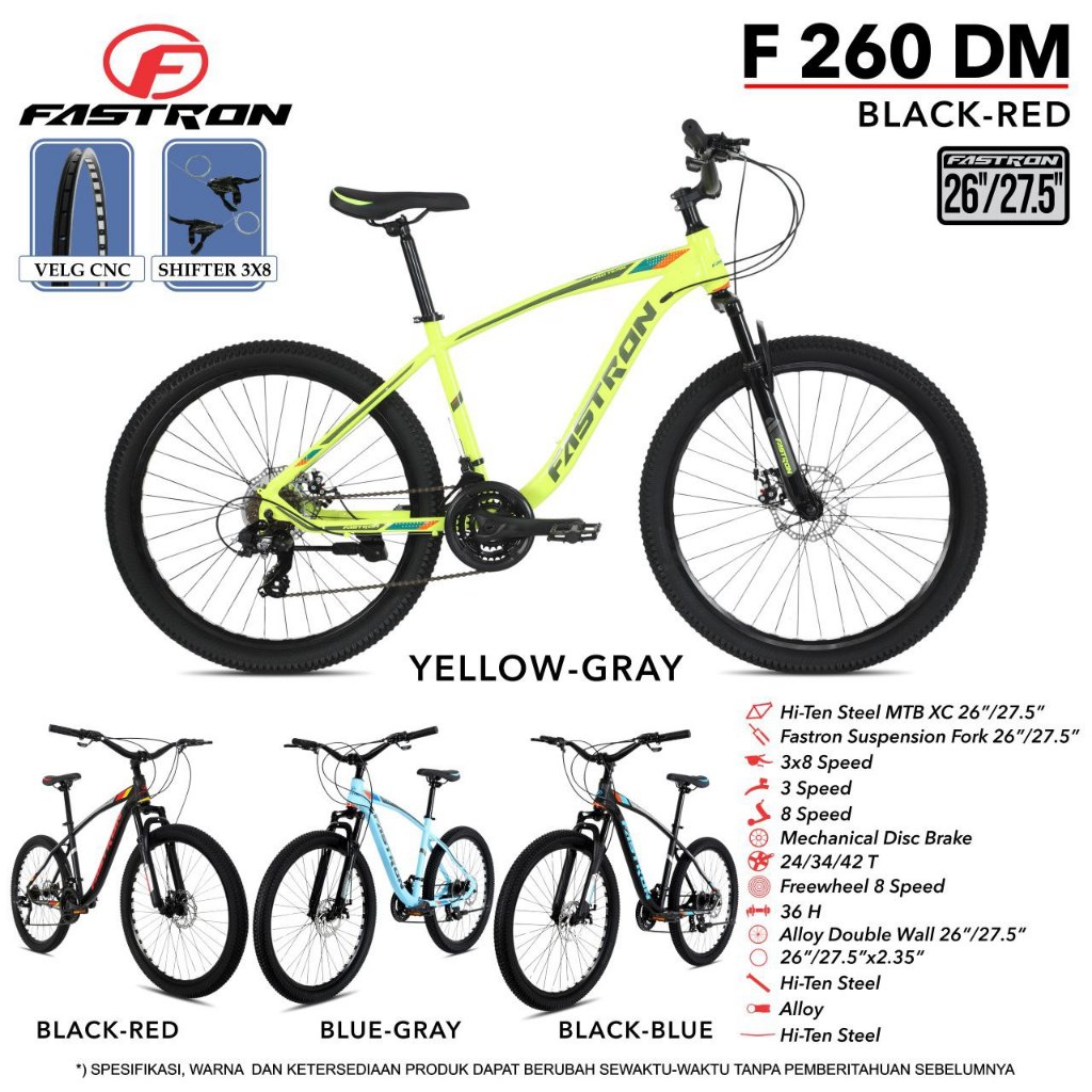 Sepeda Gunung MTB Fastron F 260 DM 26" | 27.5" 3 x 8 Speed By Pacific
