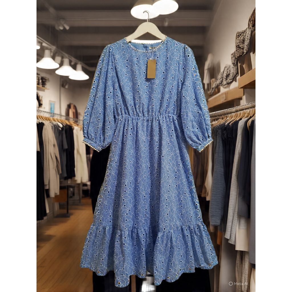 ET CETERA MAXI DRES  GAMIS WANITA KATUN EYELET ORIGINAL