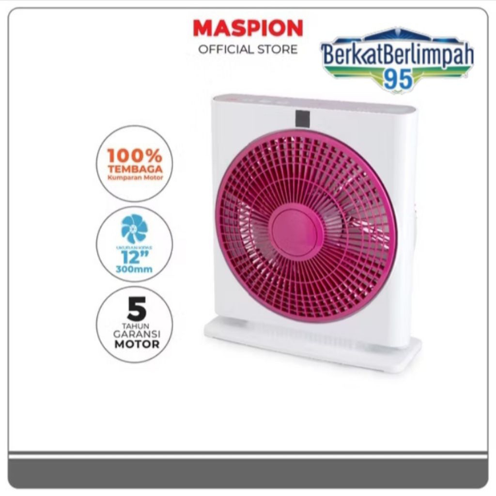 MASPION JF-1205 RC (100% ORI) Box Fan Remote Kipas Angin Kotak + Remot 12" 45W