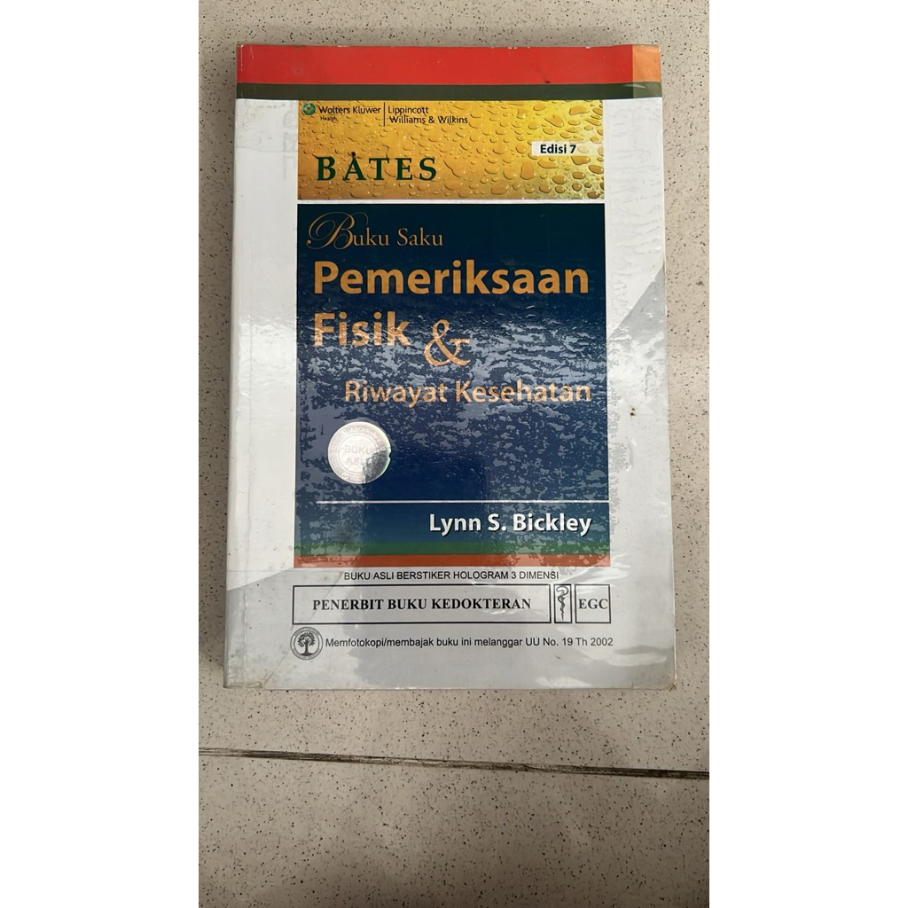 Buku Saku BATES Pemeriksaan Fisik Riwayat Kesehatan Edisi 9 EGC - Kedokteran 100% ORI