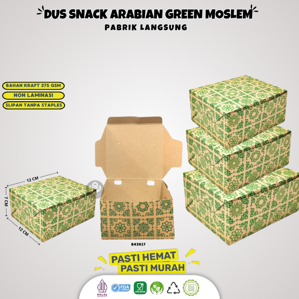 Snack Box 12x16 / Dus Kue 16x12 / Kotak Kue / Dus Kue / Dus Snack 12x16 / B2K17