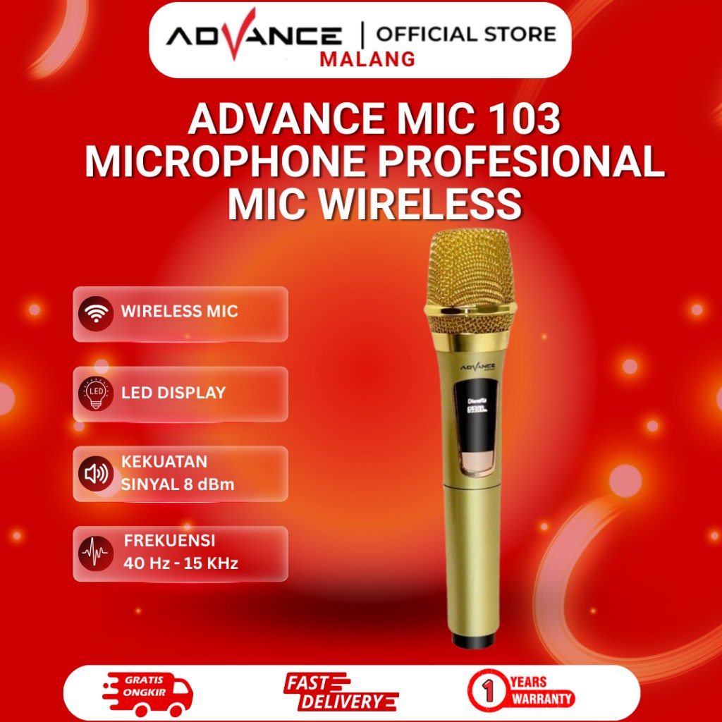 Advance Mic Wireless Single MIC101/MIC102/MIC103, Advance Mic Wireless Double MIC202/MIC206/MIC301 H