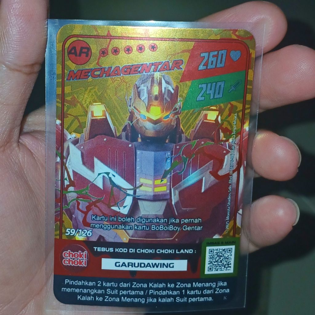 BOBOIBOY GALAXY CARD AR CHOKI CHOKI MECHAGENTAR