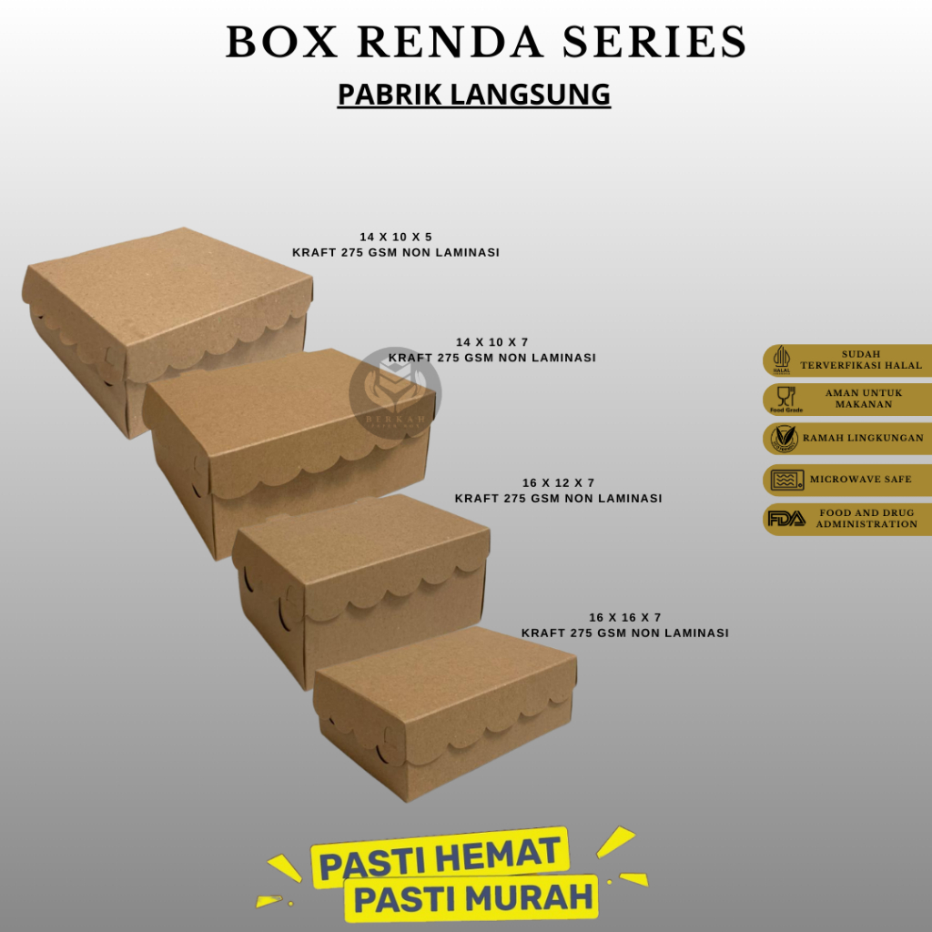 Dus Kue 16x16 Dus 16x16 Kraft 275 Gsm Box Snack 16X16 (BAR69K1)