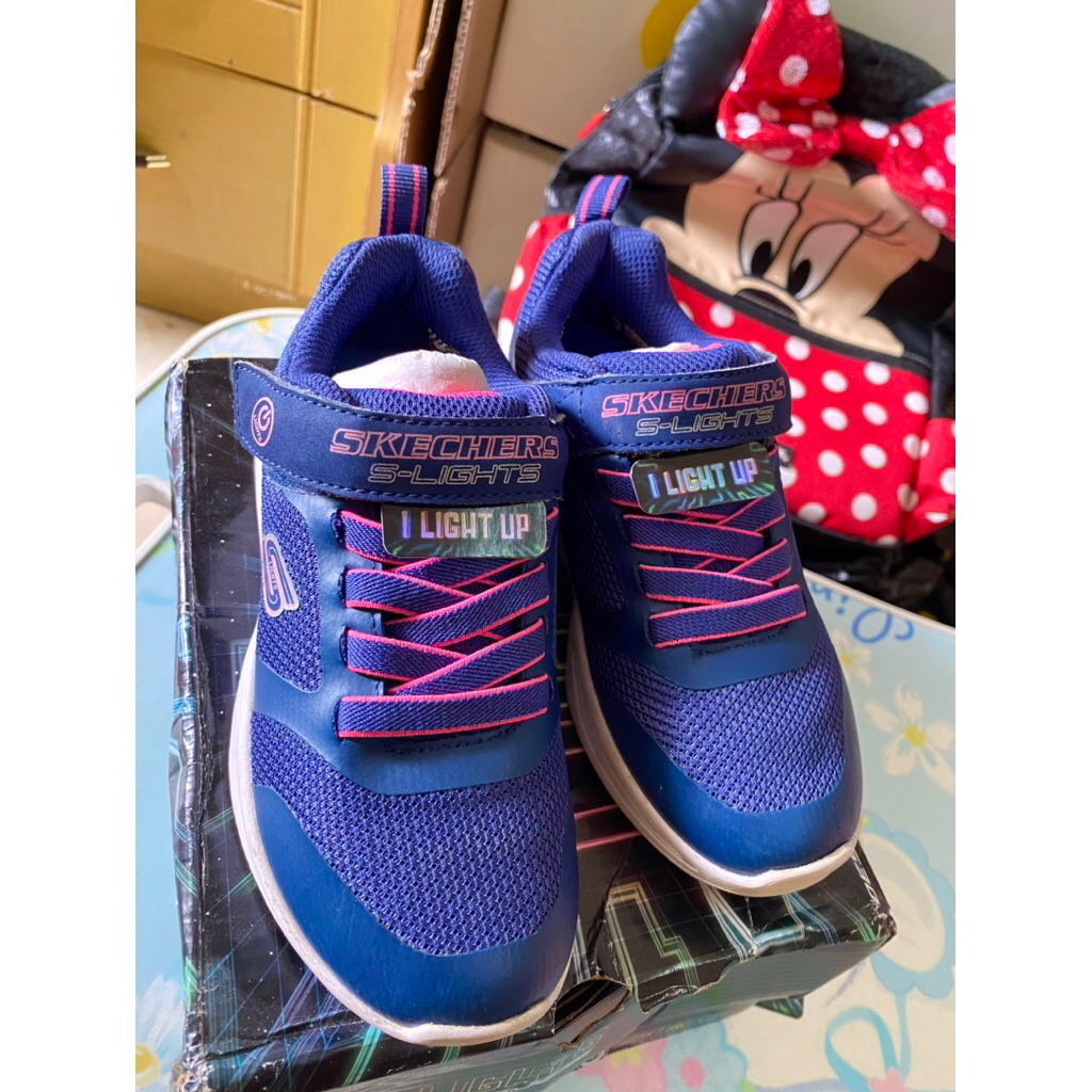 Sepatu Skechers S lights navy