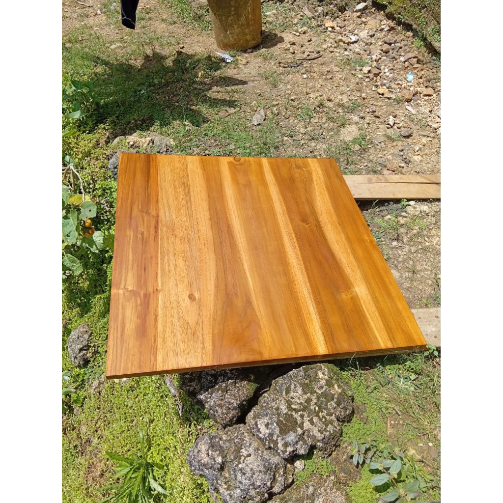 papan ambalan daun meja kayu jati asli