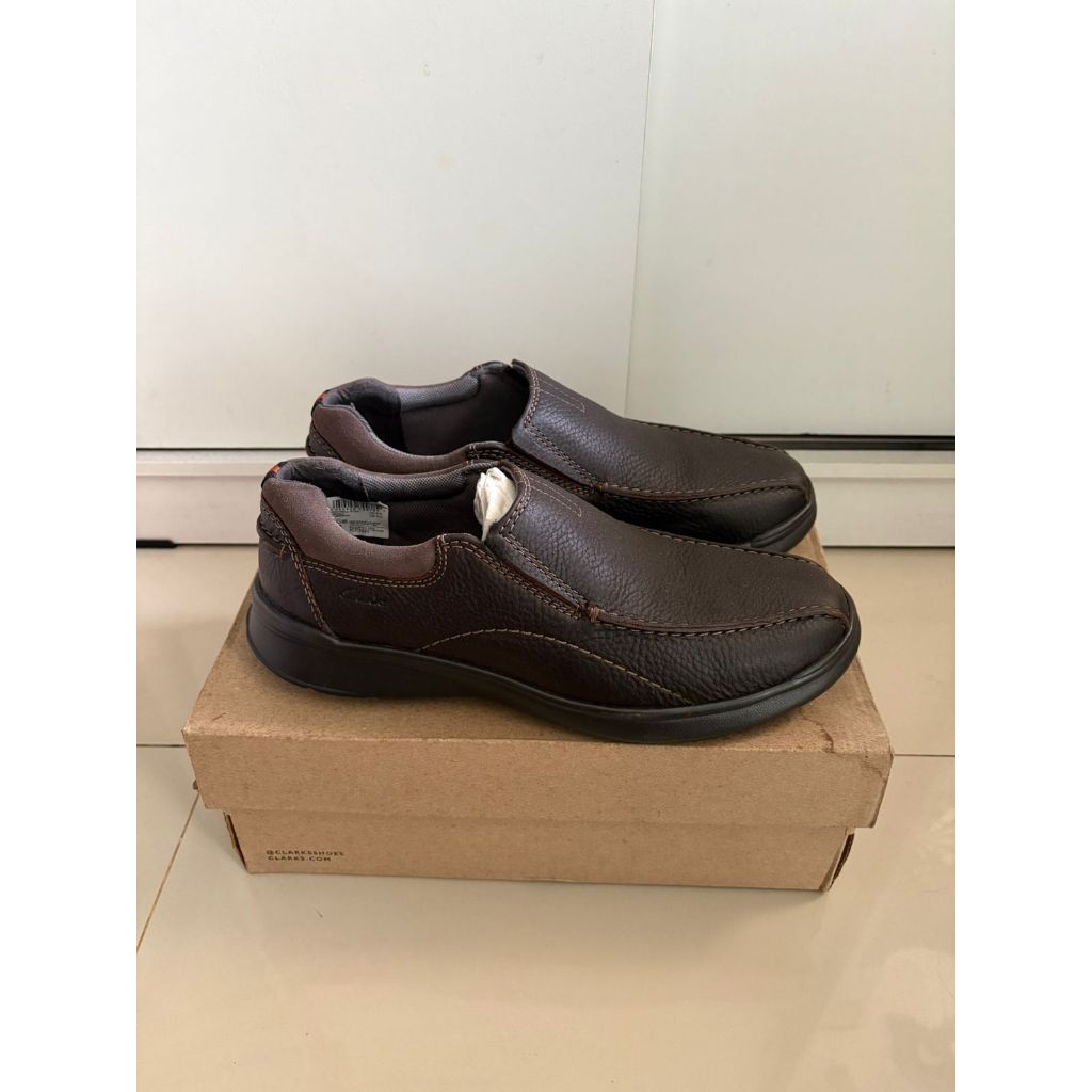 Sepatu Clarks Cotrell Step Leather Original Pria Slip On Kulit Size 42 Second sol Eva Casual Sneaker
