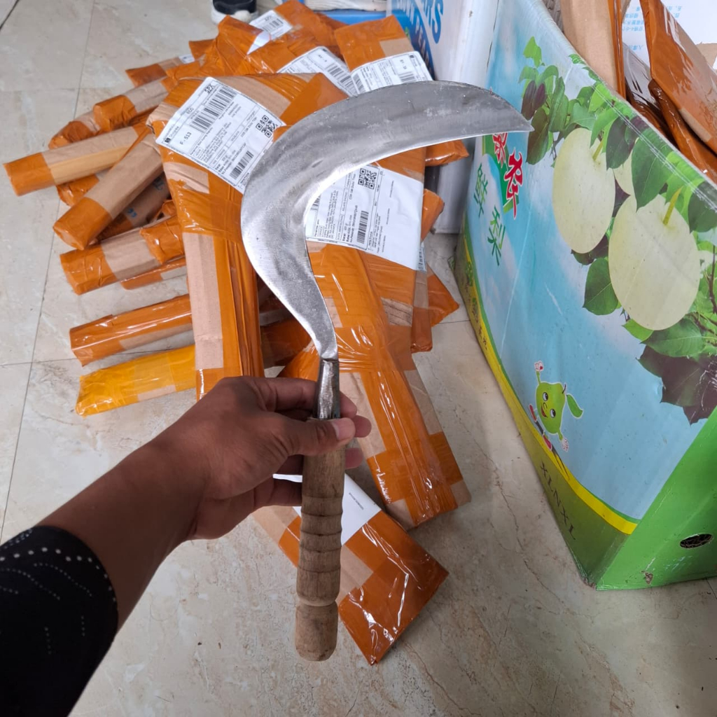 Arit rumput bahan Baja Super sudah disepuh Putih