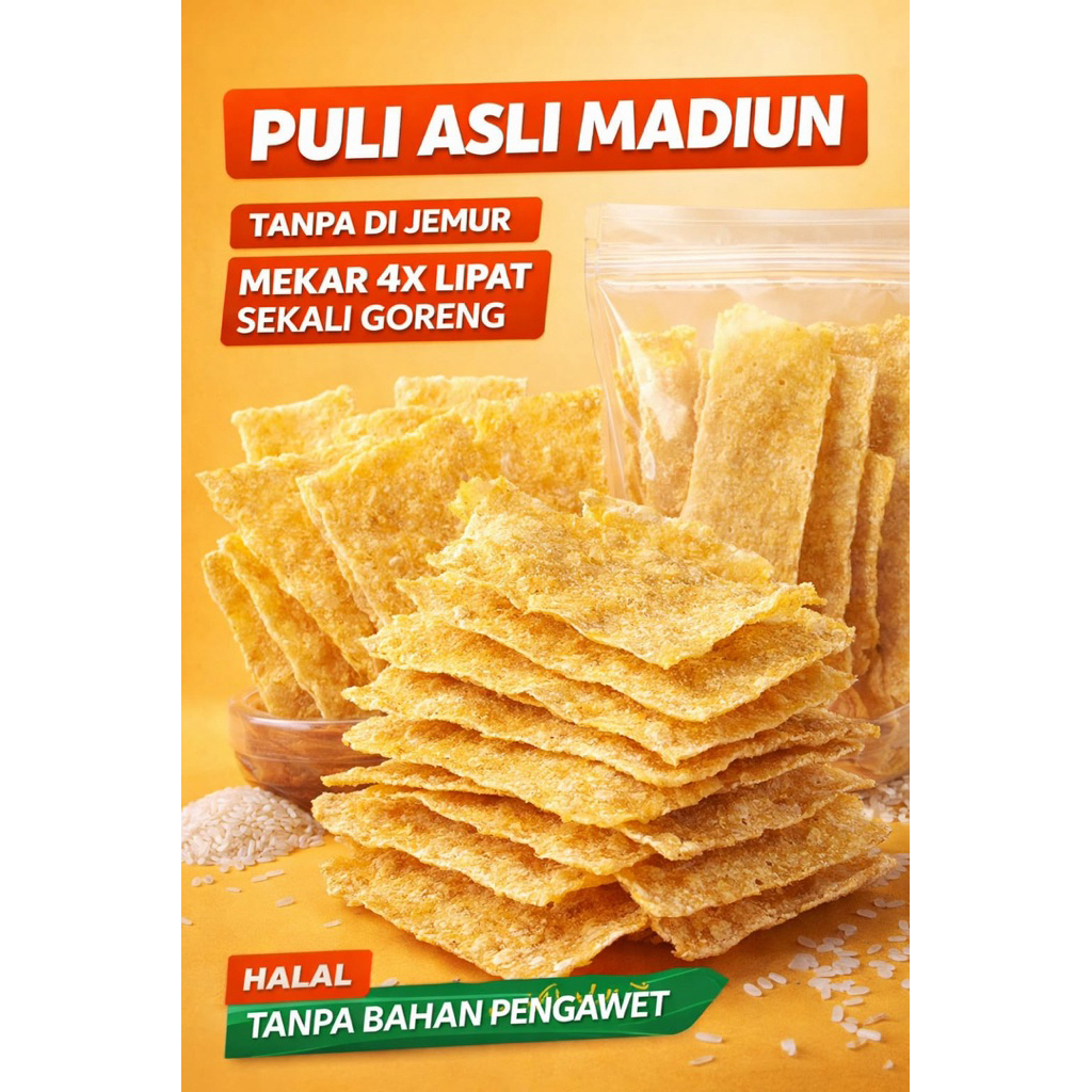kerupuk puli gendar lempeng 250gram mentah khas madiun asli madiun