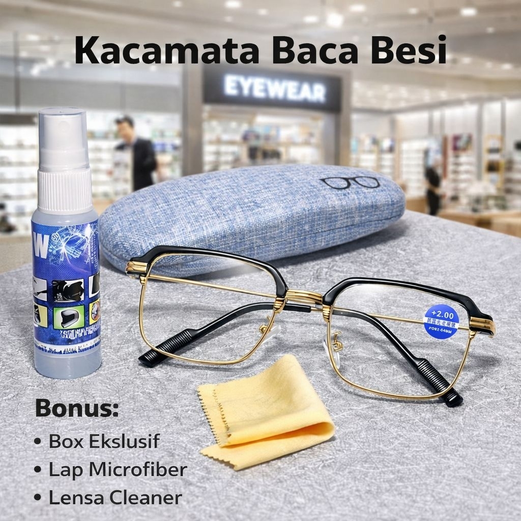 kacamata baca | kacamata plus pria wanita usia 40/45/50 ke atas | kacamata baca plus frame besi