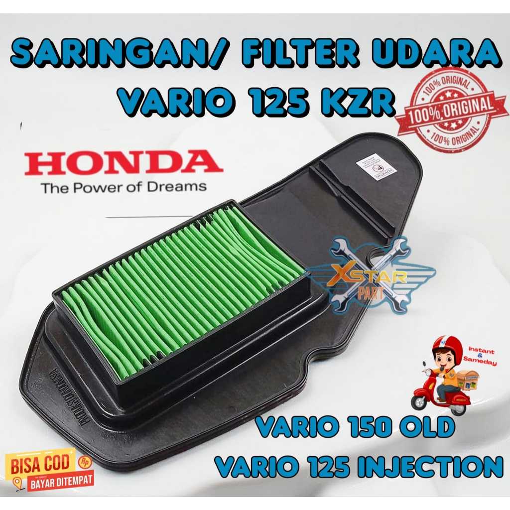 ORI FILTER UDARA KODE KZR ASLI ORIGINAL HONDA VARIO 125 TECHNO ,VARIO 125 LED , VARIO 150 LED