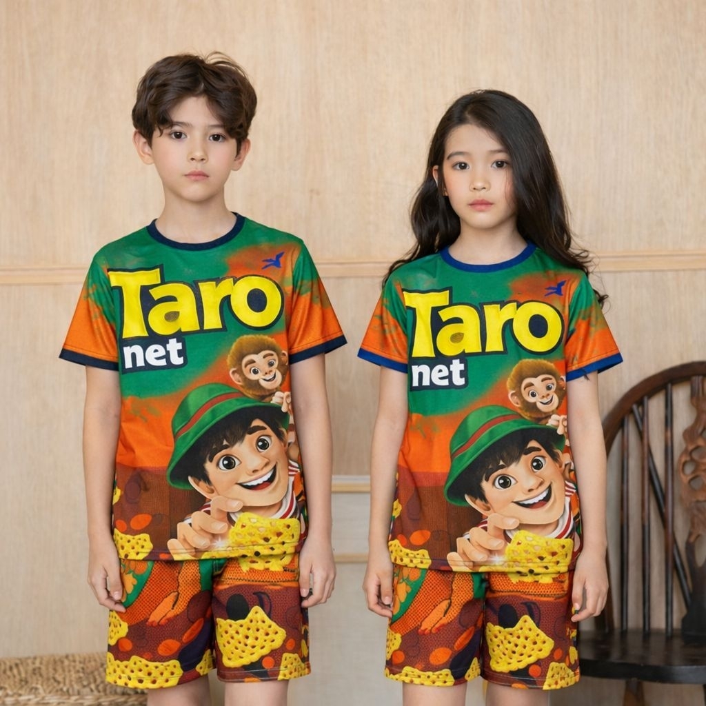 jersey anak setelan motif jajanan ciki anak 3-8th unisex