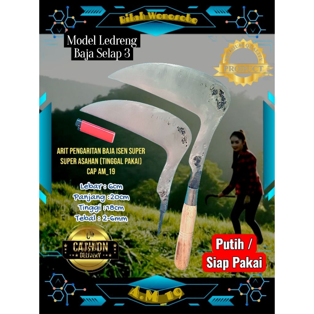 Lukisan Sabit Arit Rumput Ledreng TK Baja Selap 3 Produk Wonosobo AM19 Super