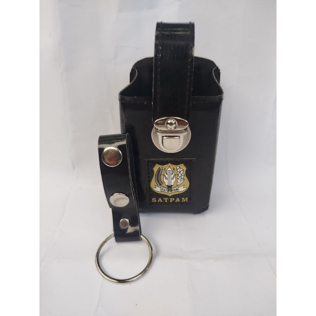 PAKET ATRIBUT SATPAM LOGO KUNING : SARUNG HT, DAN RING TONGKAT BESI