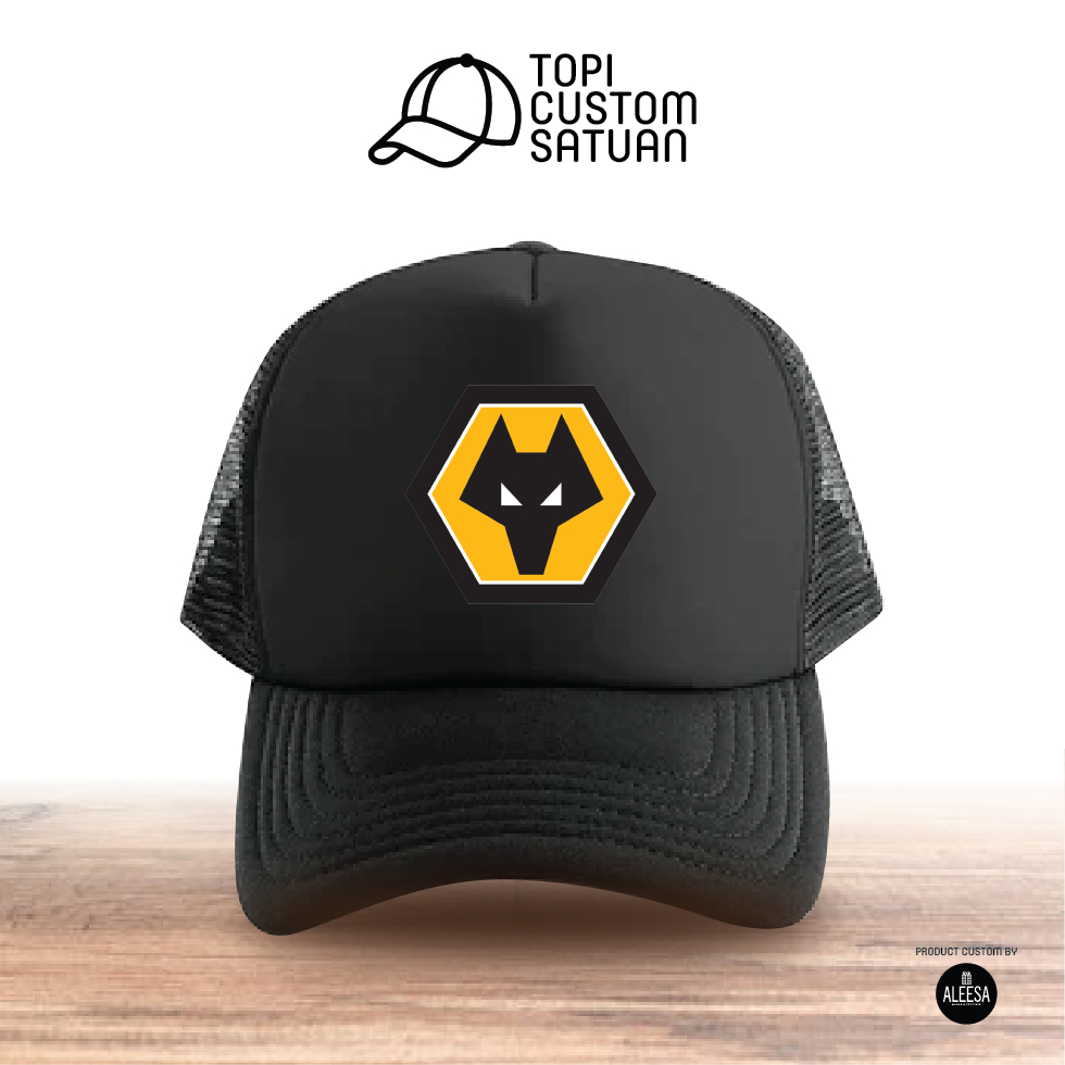 Topi custom satuan untuk remaja dan dewasa bola/ topi bola /wolves