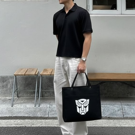 Tas Tote Bag Kanvas Resleting Cowok Wanita | Bagven