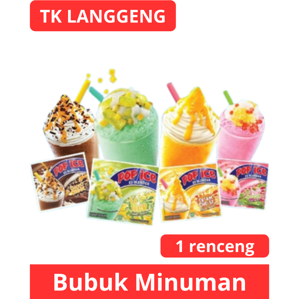 POP ICE Minuman Instan Serbuk Sachet 10 Pcs Berbagai Rasa Susu 30g