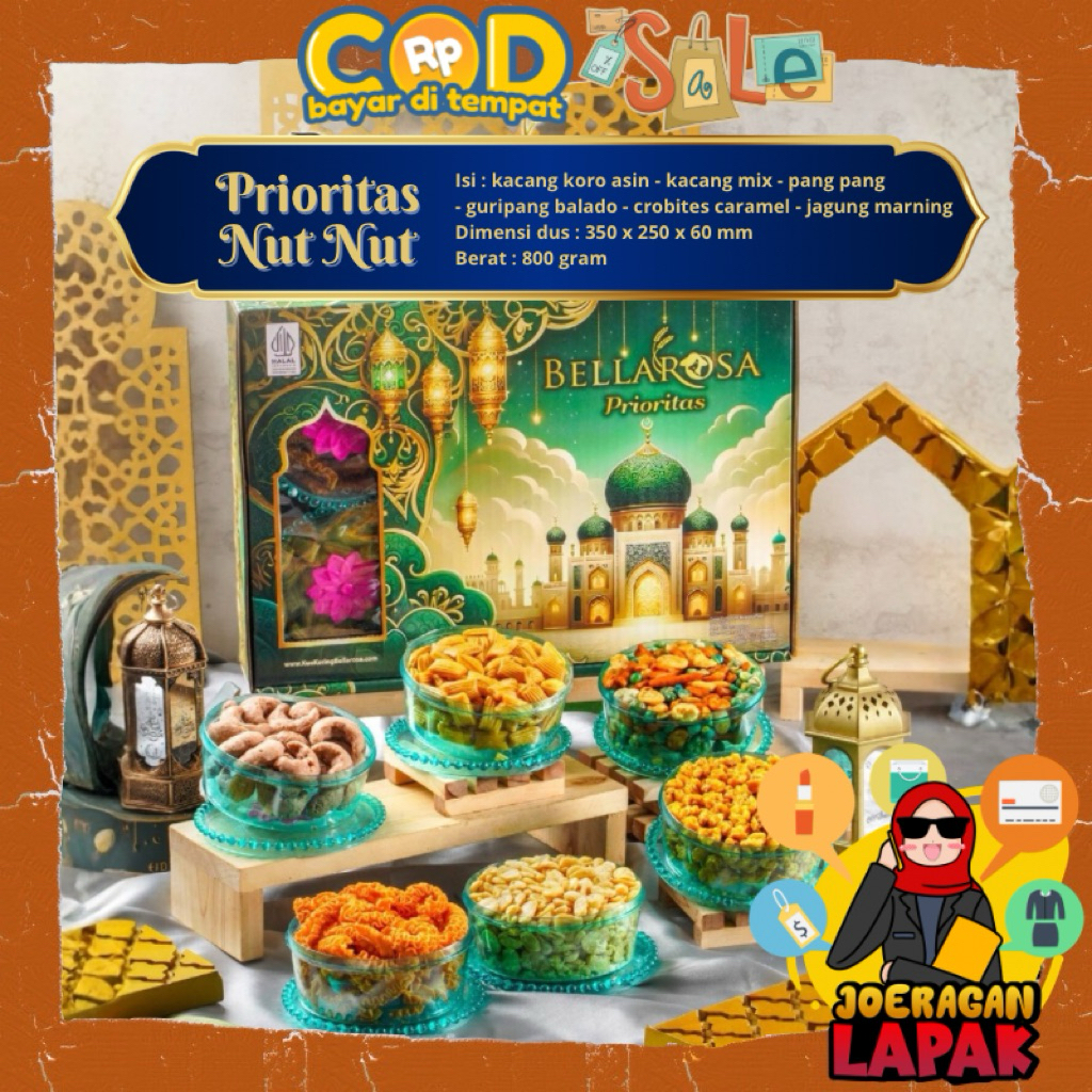 [JOERAGANLAPAK] HAMPERS LEBARAN BELLAROSA PRIORITAS NUT-NUT KACANG TELUR MANIS CRISPY KORO ASIN MARN