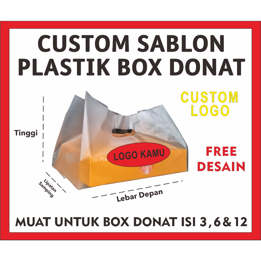 Plastik Donat isi 12 Murah Sablon Plastik Box Sablon Plastik Box Donat Plastik Jco Plastik HD Lipat 