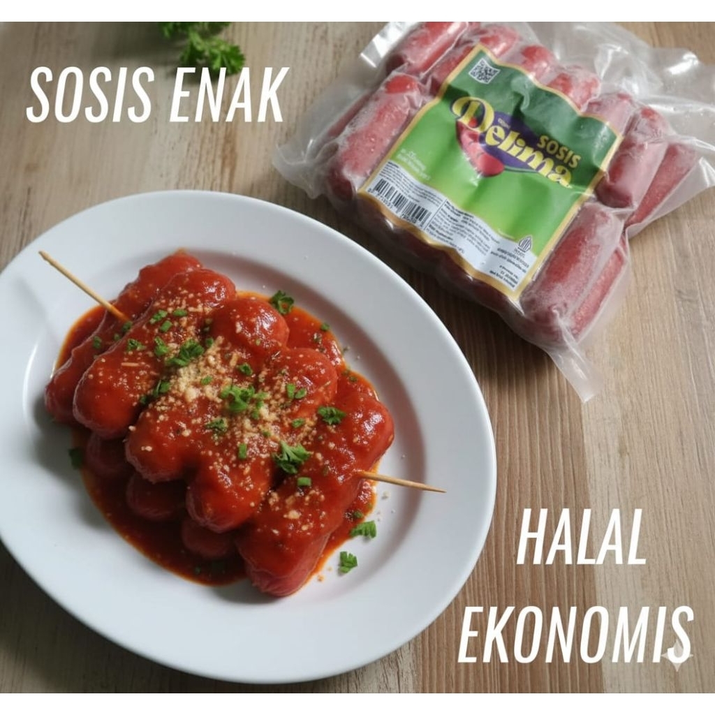 Delima sosis sapi cocktail merah 450gr sosis premium