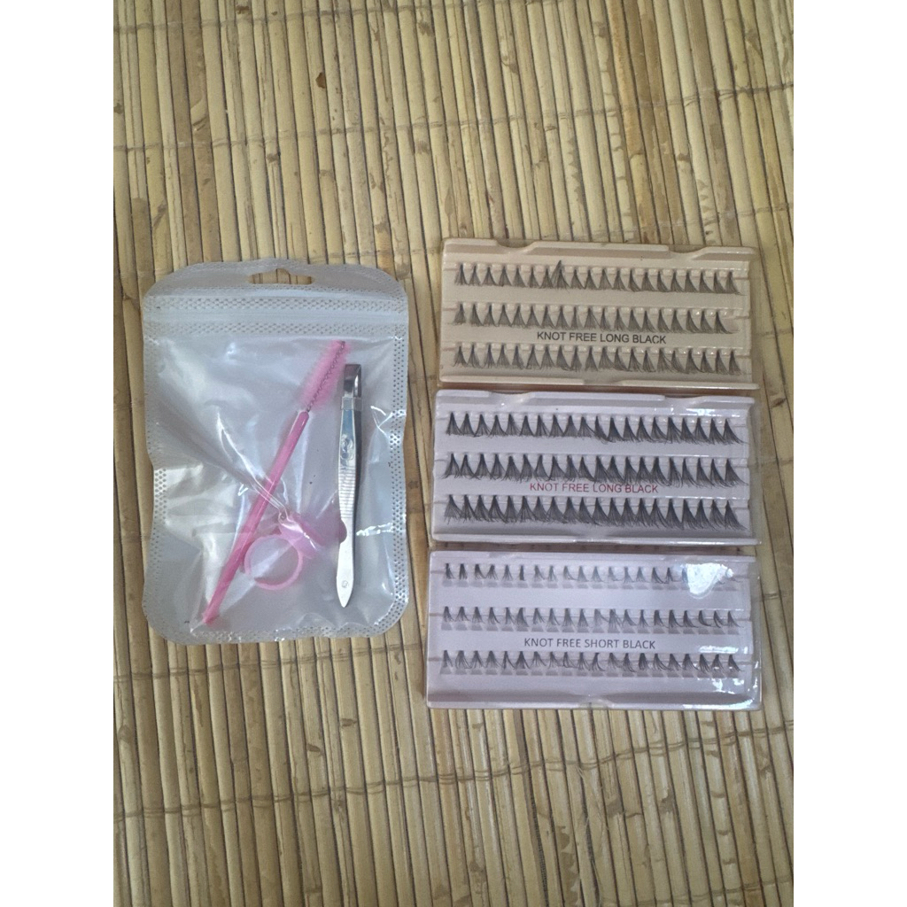 PAKET BULU MATA EYELASH EXTENSION PLUS LEM (pasang sendiri)