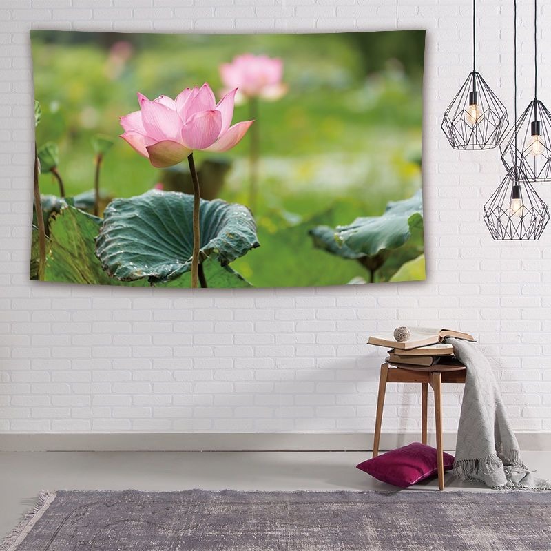 Dekorasi dinding bergaya Indonesia dengan motif teratai relief 3D, dinding latar belakang TV ruang t