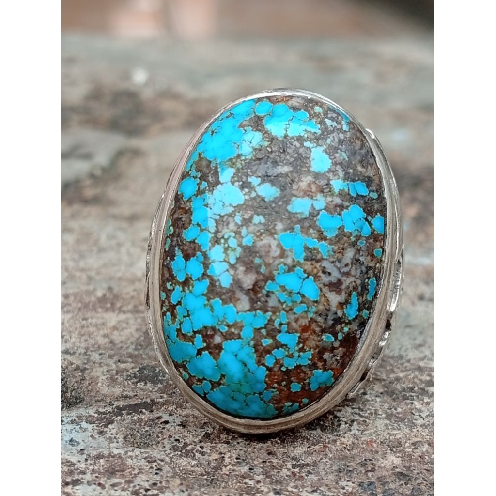 batu pirus persia lawas ring perak