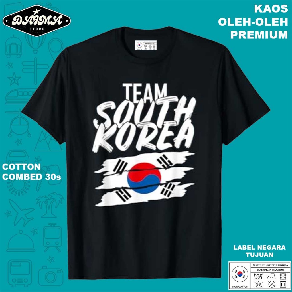 KAOS OLEH OLEH KOREA 61 PAKAI TAG LABEL KOREA ASLI BAJU SOUVENIR PREMIUM GIFT