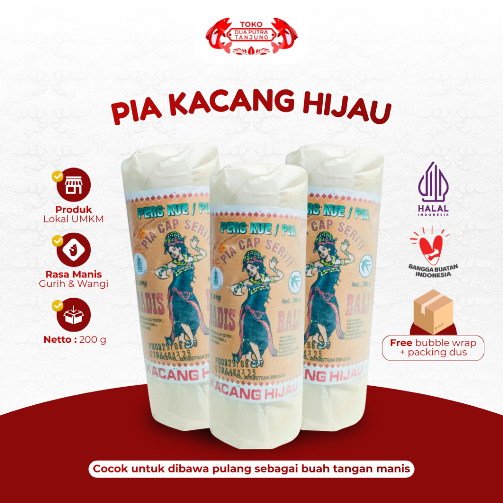 Dua Putra Tanjung Pia Kacang Hijau K Gaya Bali 200gr 5 Pcs Manis Gurih Wangi Oleh Oleh Khas Surabaya