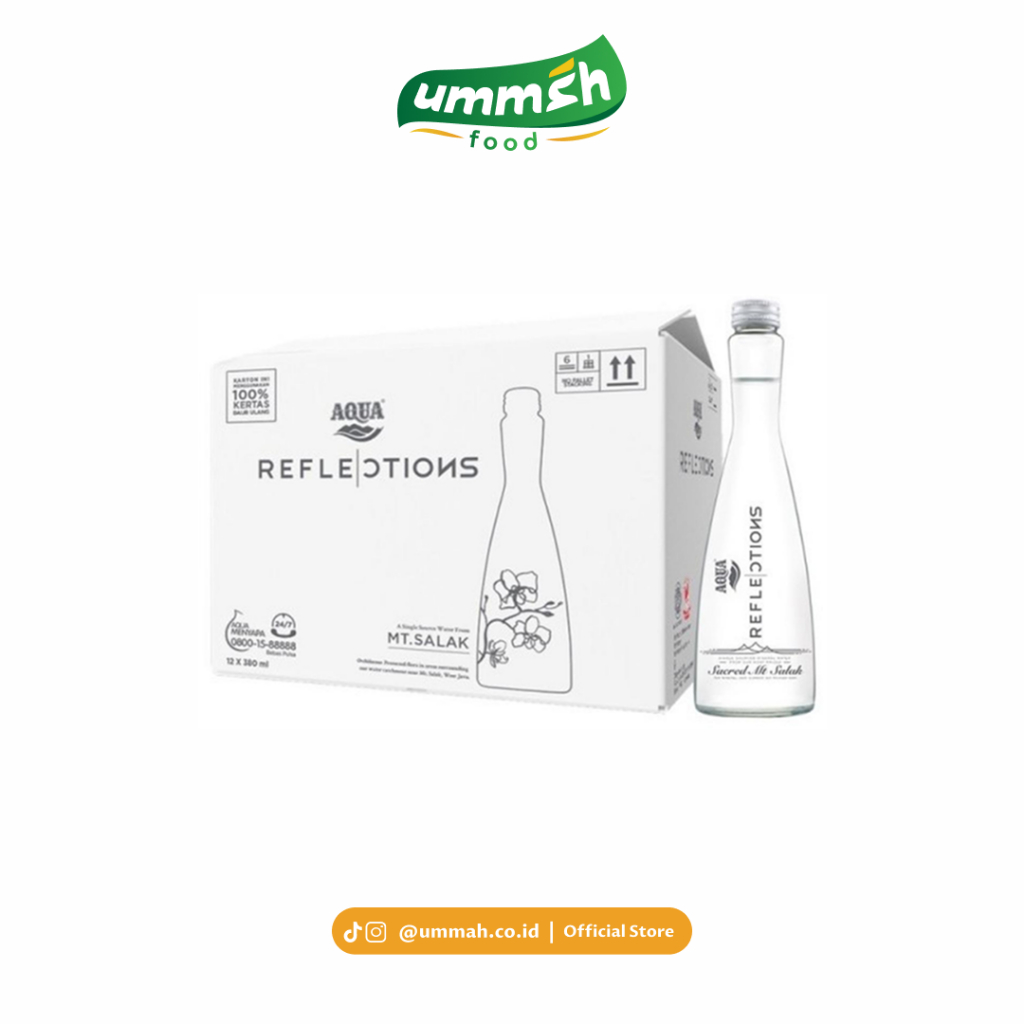 Botol Kaca Aqua Reflection Still 380ml - Karton isi 12 Botol