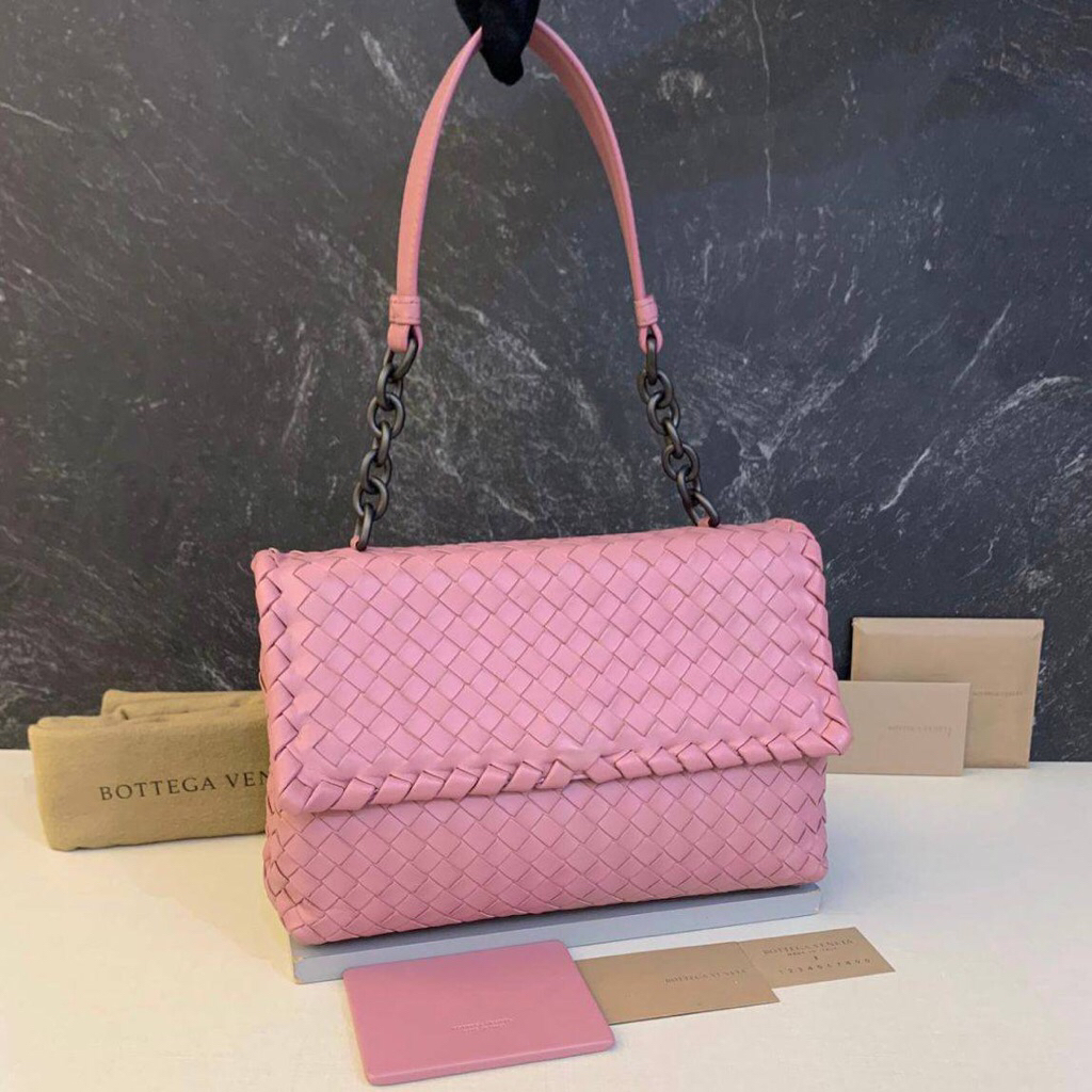 (PRELOVED) Bottega Veneta BV Olimpia Small Shoulder Bag Pink Mauve