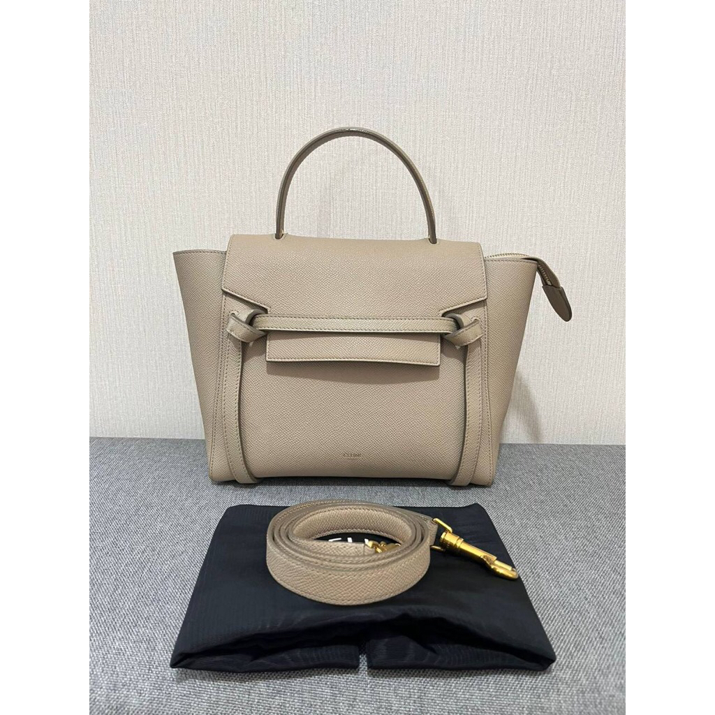 (PRELOVED) Celine Micro Belt Bag Taupe GHW 2019