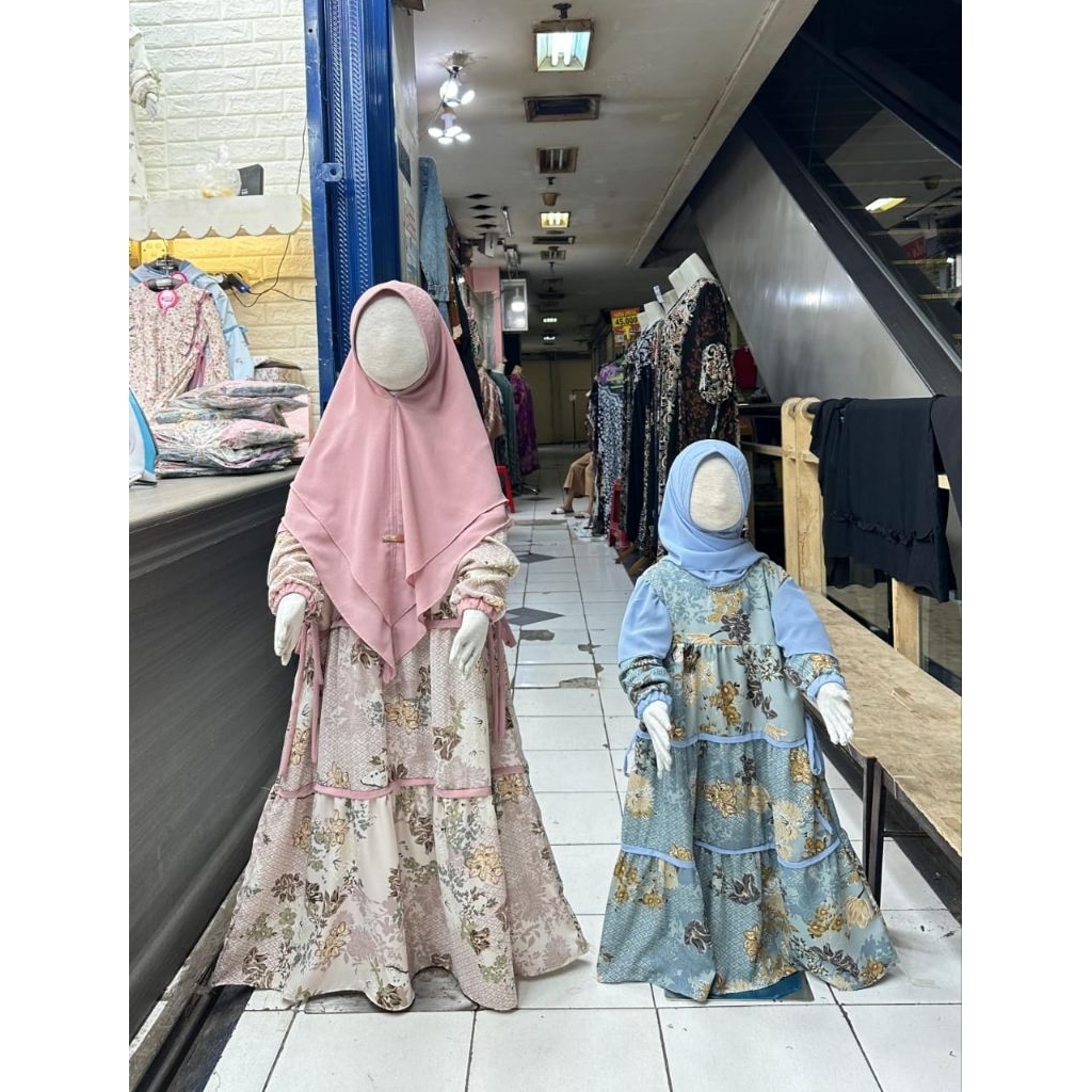 set gamis husna | set gamis anak syar'i | gamis anak syar'i | gamis anak hijab motif