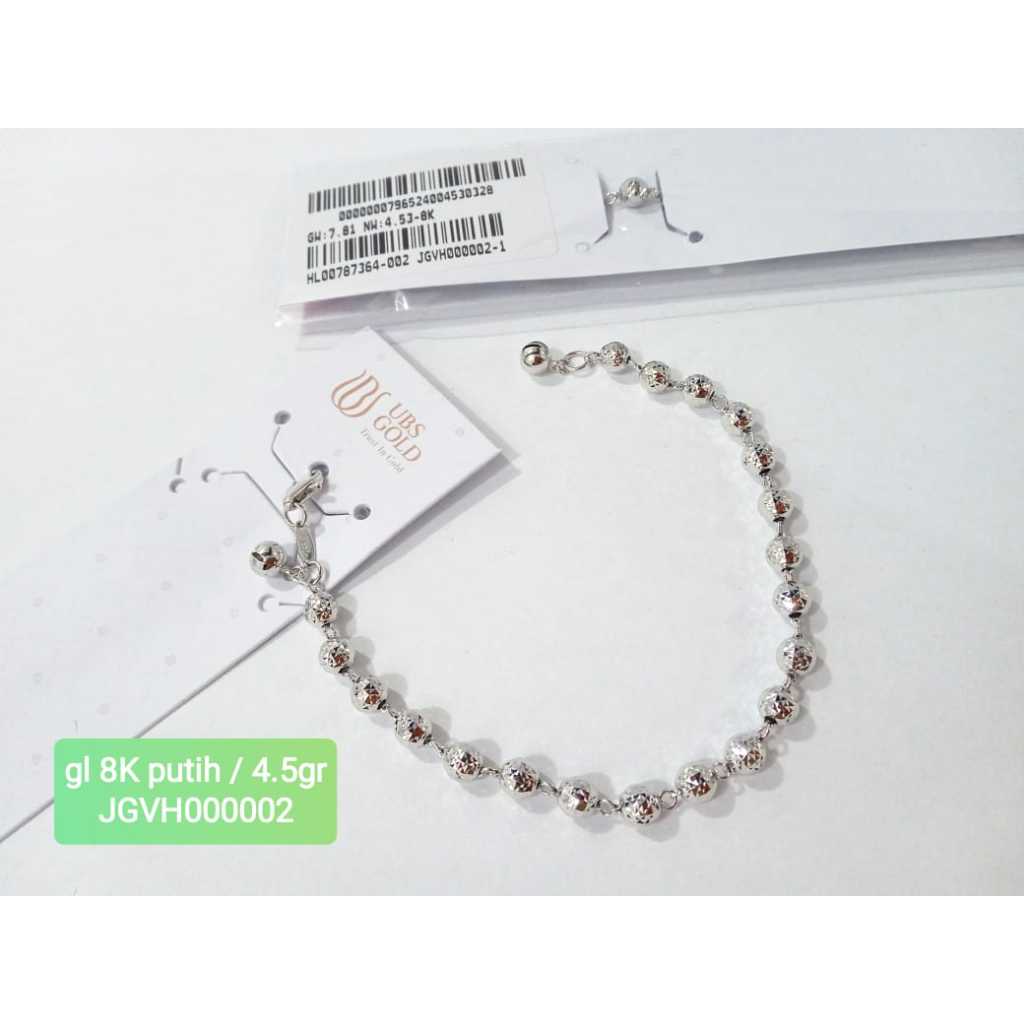0002 GELANG RANTAI MERICA BIJI LADA WHITE KADAR 375 8K