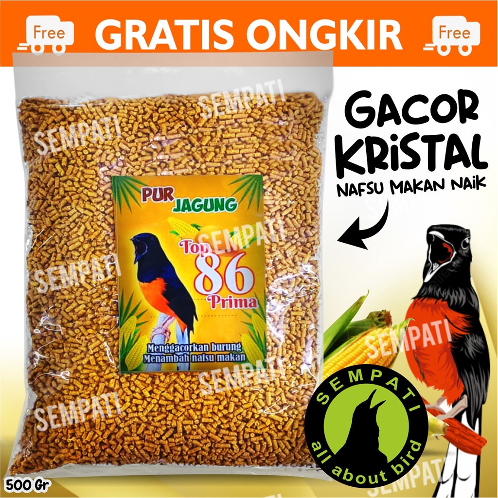 SEMPATI Pur Jagung Top 86 Prima Voer Pur Kuning Pakan Makanan Penggacor Burung Murai Kacer Cucak Tru