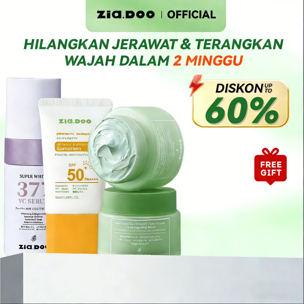 ZIA.DOO Australian Tea Tree Oil Control Acne Essence Lotion 2ml + 8D Cream 2g + Essence 2ml