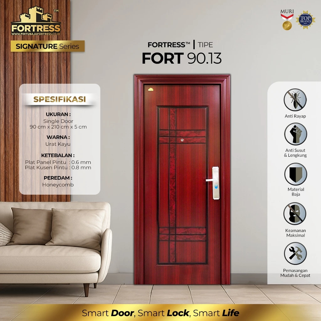 FORTRESS Pintu Baja 90.13 /Pintu Besi/Pintu Rumah/Pintu Kamar FULLSET