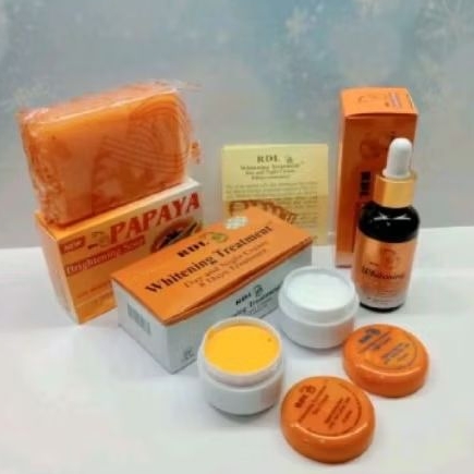 paket 4in1rdl cream siang malam +serum+sabun bdl papaya