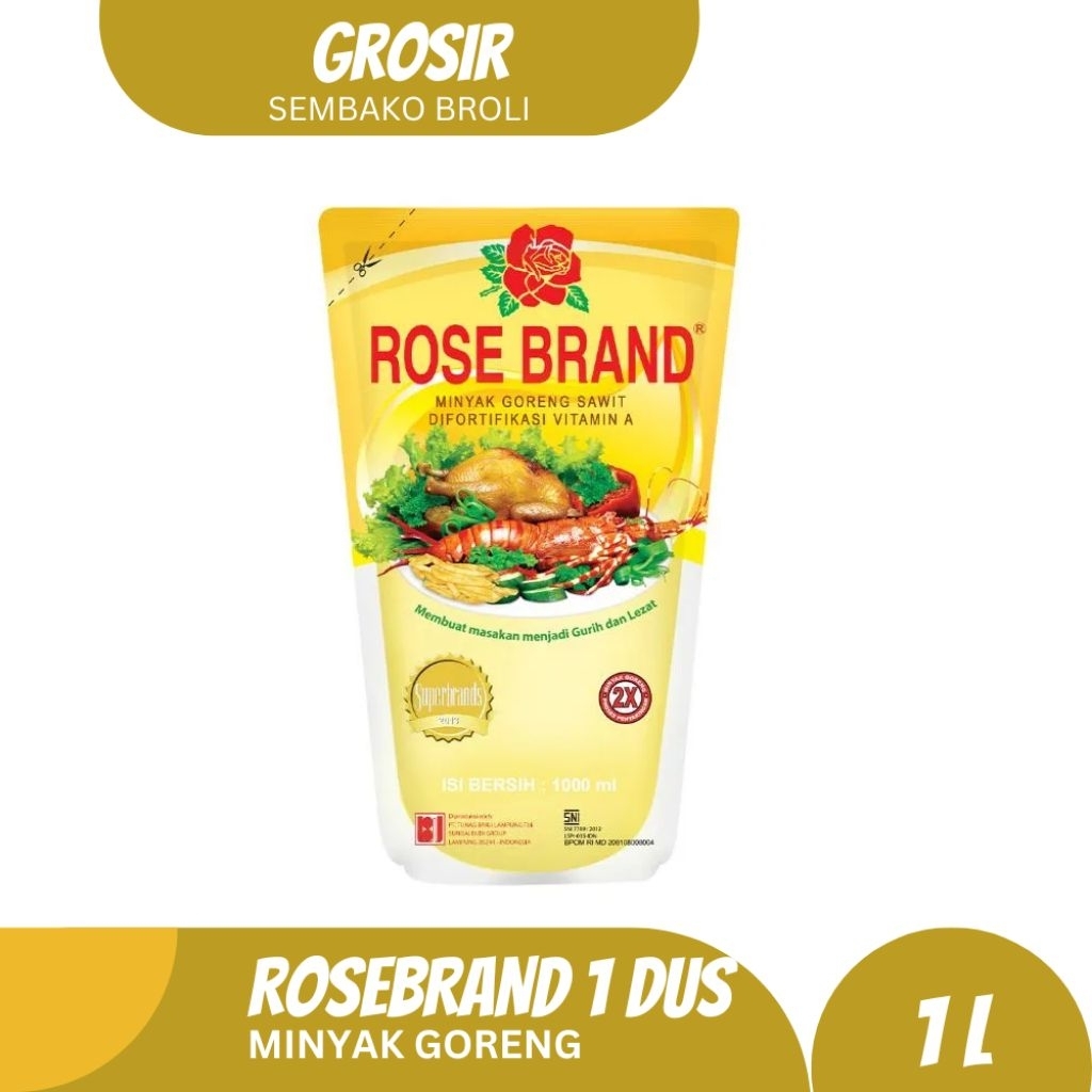 Minyak Goreng Rosebrand 1 Liter Per Dus Grosir (Karton isi 12)