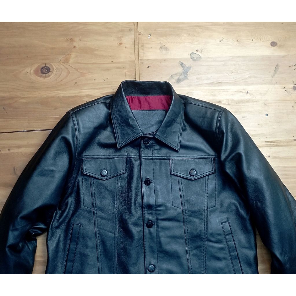 jaket kulit TRUCKER size L